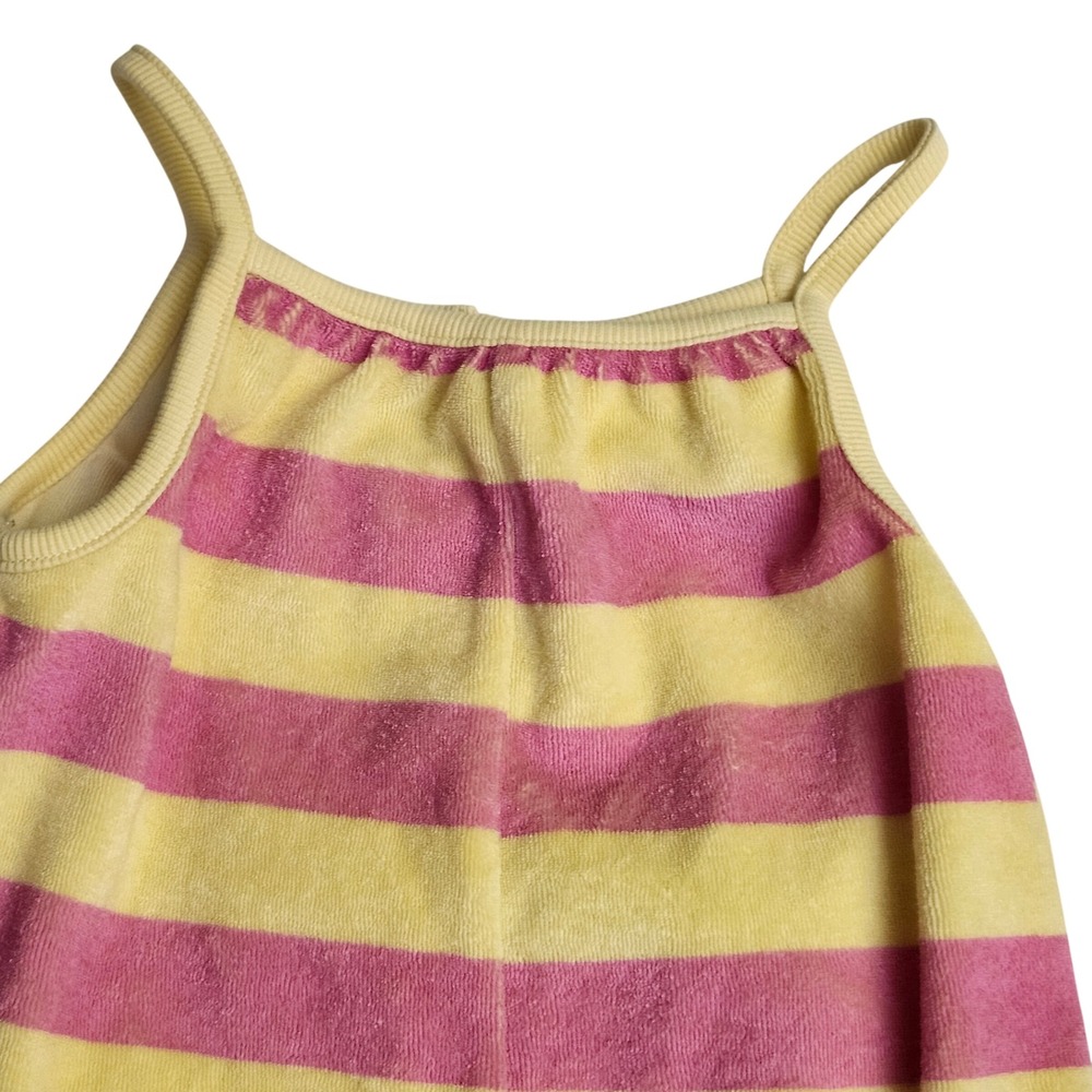 Zara Kids Pink Yellow Striped Terry Cloth Romper Sunsuit Size 4 Years 104cm - Picture 4 of 8